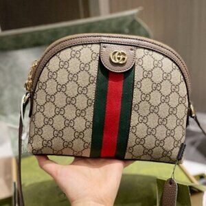 Gucci Red Green Strap Crossbody Pouch